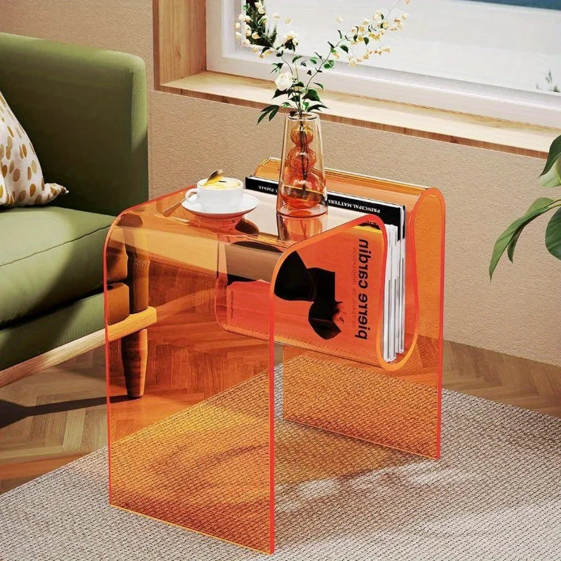 Glam Acrylic M-Shaped Side & Coffee Table