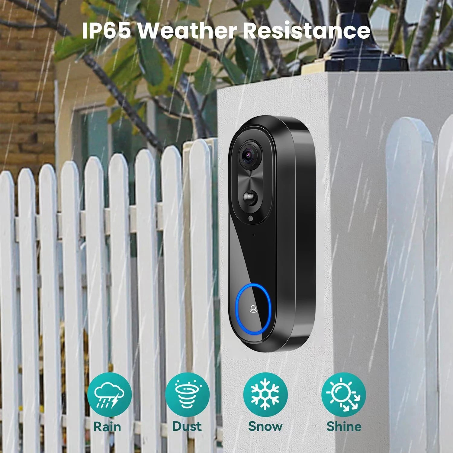 Smart Video Doorbell — 1080P WiFi, 7000mAh Battery