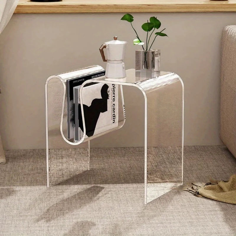 Glam Acrylic M-Shaped Side & Coffee Table