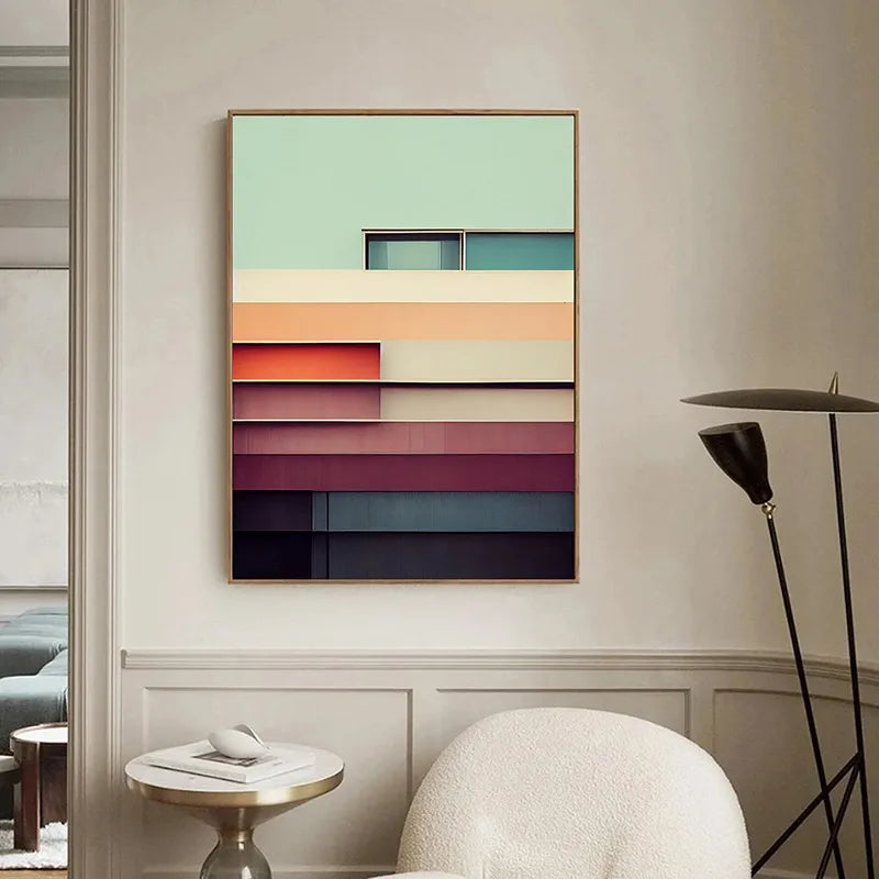 Fallingwater Architecture Canvas Print — Bauhaus Minimalist Art
