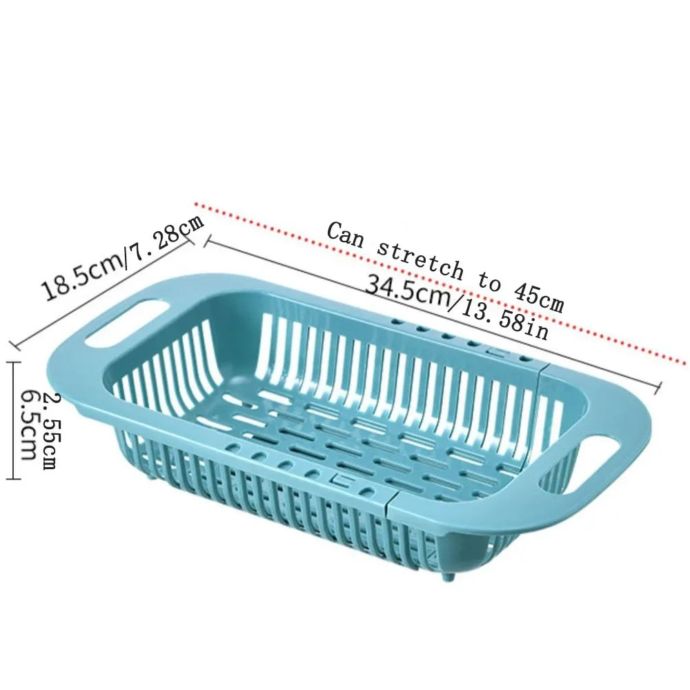 Extendable Over-Sink Colander Strainer Basket