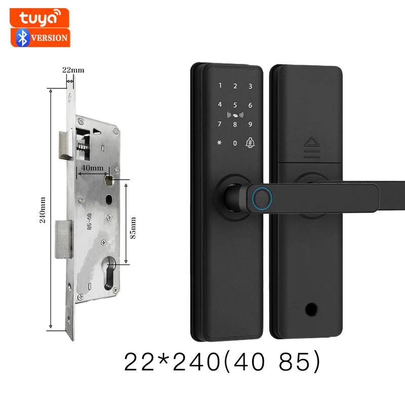 Smart Bluetooth Door Lock — Fingerprint, Tuya App, Wooden Door