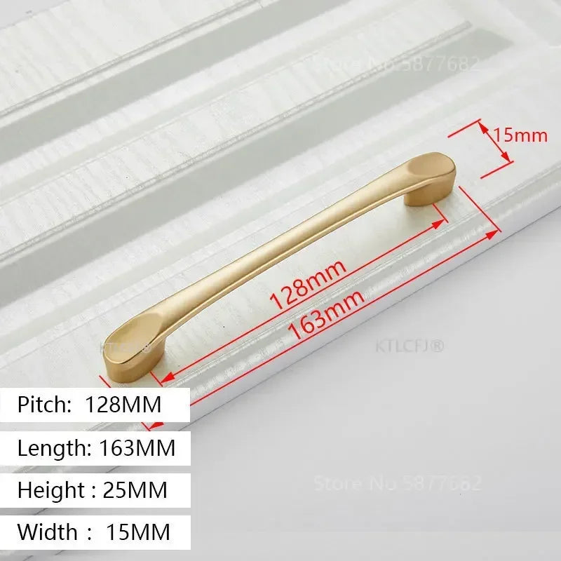 Square U-Type Gold Cabinet Handle — Aluminum Drawer Pull