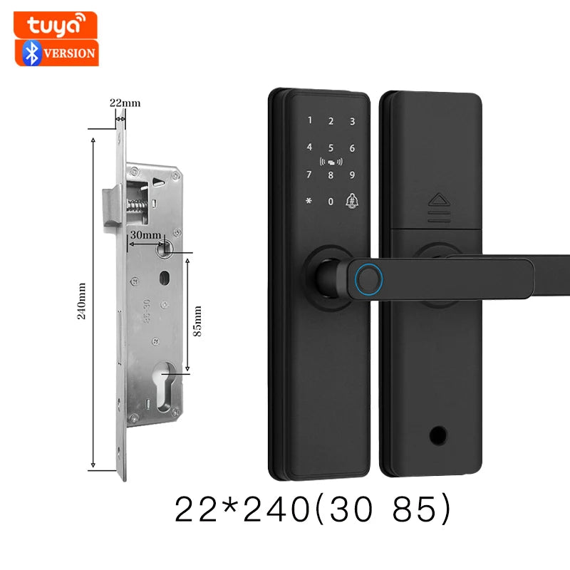 Smart Bluetooth Door Lock — Fingerprint, Tuya App, Wooden Door