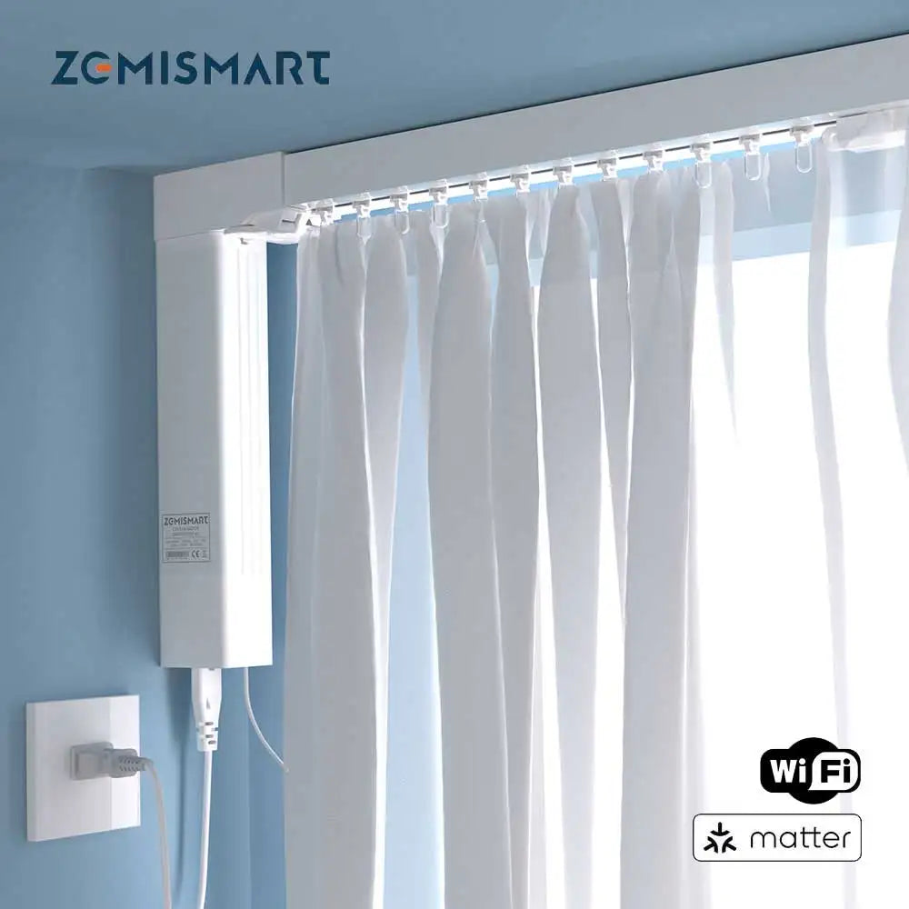 Smart Electric Curtain Track — Matter WiFi, HomeKit Compatible
