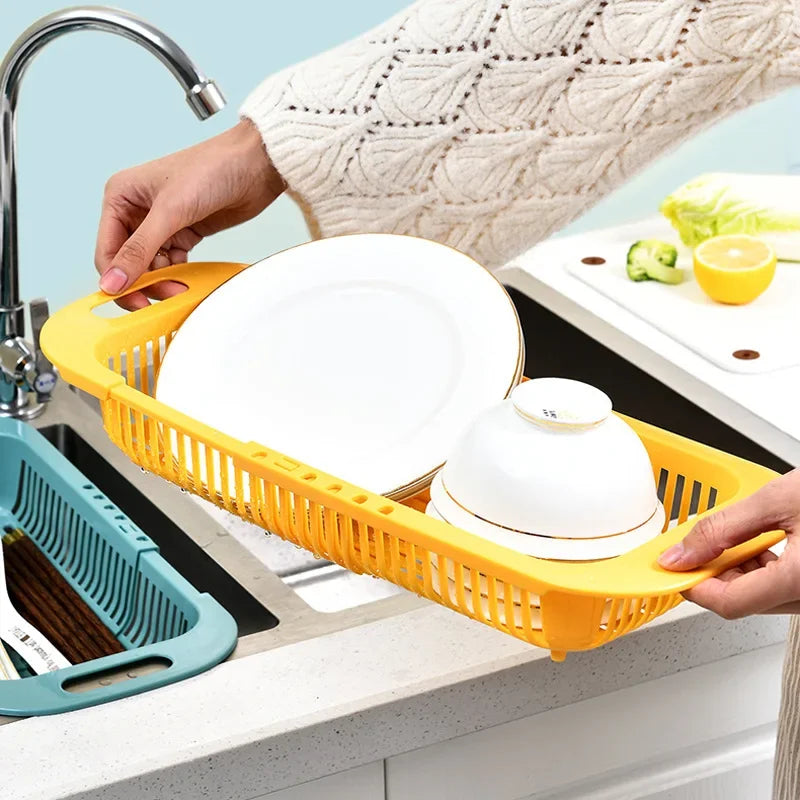 Extendable Over-Sink Colander Strainer Basket