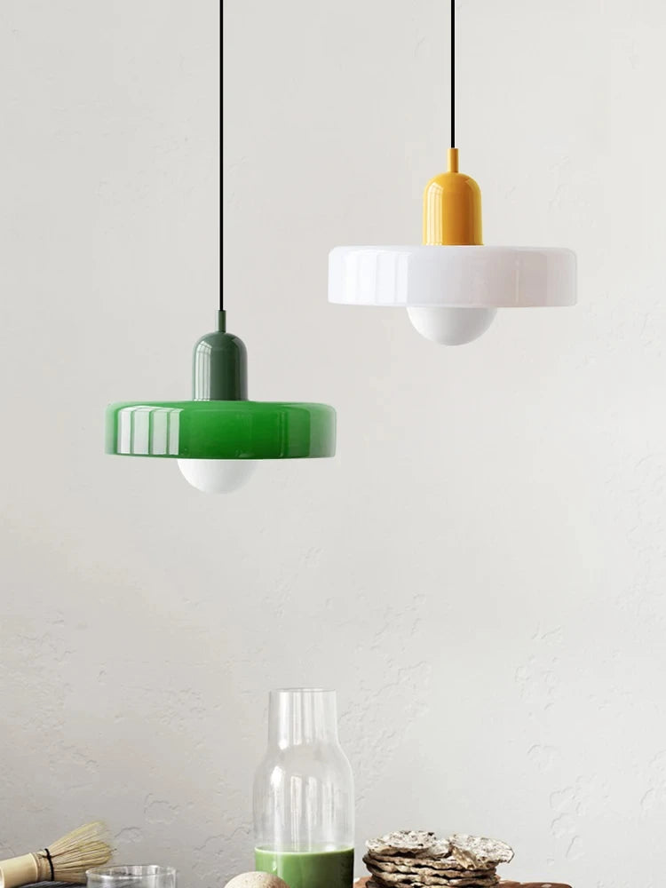 Nordic Bauhaus Glass Chandelier — Retro Pendant Light