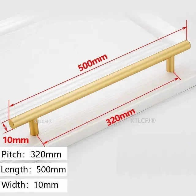 Square U-Type Gold Cabinet Handle — Aluminum Drawer Pull