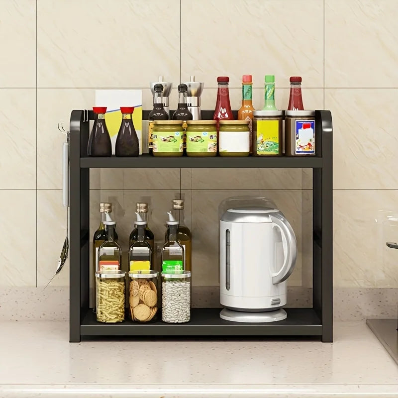 2-Tier Metal Countertop Shelf — Rustproof Kitchen Organizer