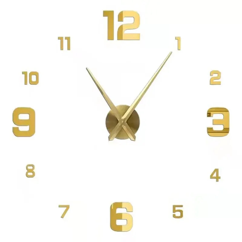 3D Roman Numeral Acrylic Mirror Wall Clock — DIY Quartz