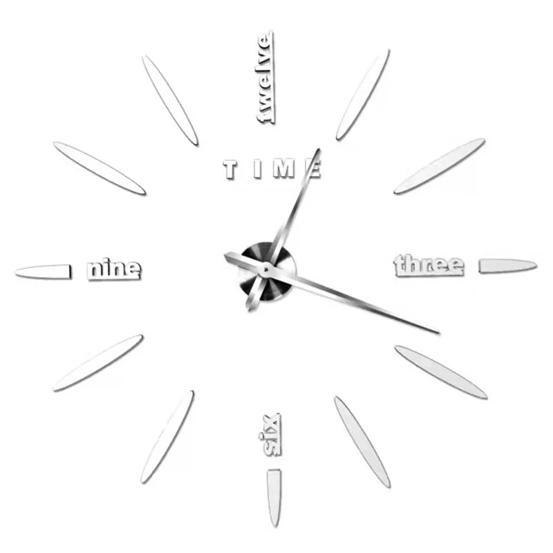 3D Roman Numeral Acrylic Mirror Wall Clock — DIY Quartz